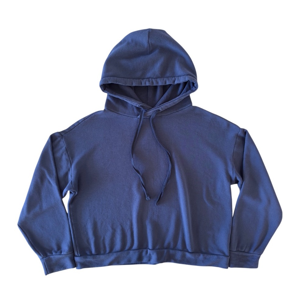 QUINCE Navy Blue SUPERSOFT PULLOVER HOODIE Sweatshirt TENCEL/MODAL Super Soft L